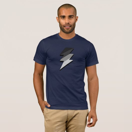 Silver Lightning Thunder Bolt T-shirt (Voorkant volledig)