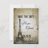 Silver Lights Eiffel Tower Save the Date (Voorkant)