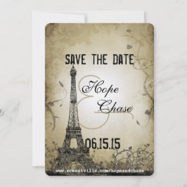 Silver Lights Eiffel Tower Save the Date