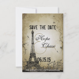 Silver Lights Eiffel Tower Save the Date