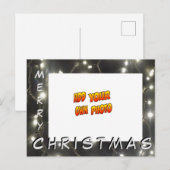 Silver Lights Kerstmis VOEG UW FOTO-Briefkaart TOE Briefkaart (Voorkant / Achterkant)