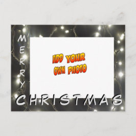 Silver Lights Kerstmis VOEG UW FOTO-Briefkaart TOE Briefkaart