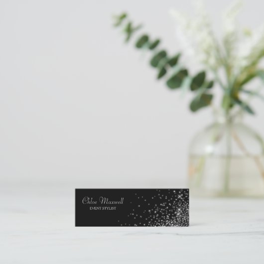 Silver Lights Minimalist Mini Visitekaartje (Staand voorkant)