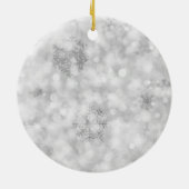 Silver Lights Pet's eerste kerstfoto Keramisch Ornament (Achterkant)
