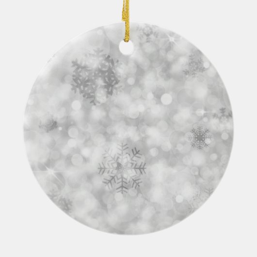 Silver Lights Pet's eerste kerstfoto Keramisch Ornament (Achterkant)