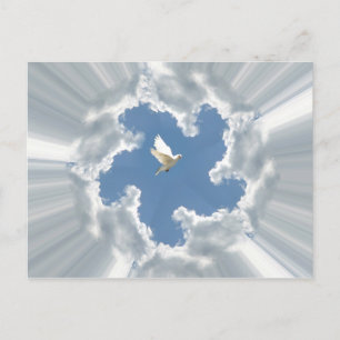 Silver-lijncloud met duif briefkaart