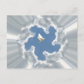 Silver-lijncloud met duif briefkaart (Voorkant)