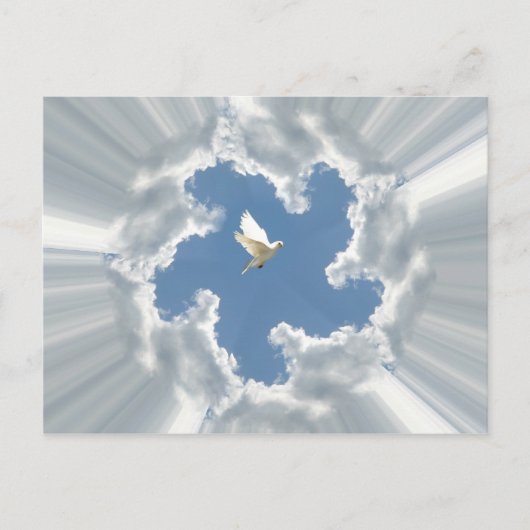 Silver-lijncloud met duif briefkaart (Voorkant)