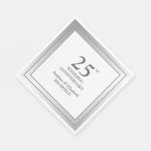 Silver Lijst 25th Wedding Jubileum Servetten (Hoek)