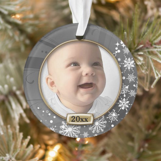 Silver Lijst Baby's eerste Kerstmis Ornament (Boom)
