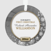 Silver Lijst Baby's eerste Kerstmis Ornament (achterkant)