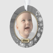 Silver Lijst Baby's eerste Kerstmis Ornament (voorkant)