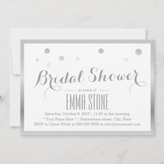 Silver Lijst Confetti Stip Vrijgezellenfeest Kaart (Voorkant)