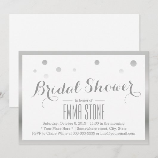 Silver Lijst Confetti Stip Vrijgezellenfeest Kaart (Voorkant / Achterkant)