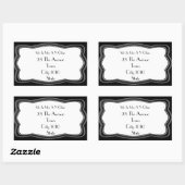 Silver Lijst Design Naam en adres Rechthoekige Sticker (Vel)