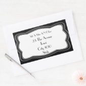 Silver Lijst Design Naam en adres Rechthoekige Sticker (Envelop)