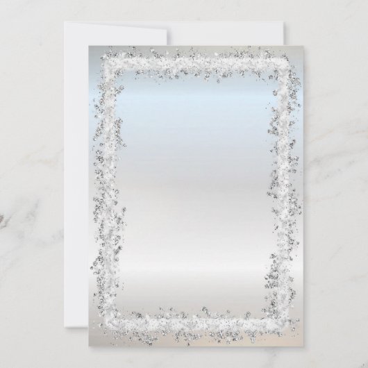 Silver Lijst Eiffeltower Silver Quinceanera Kaart (Achterkant)