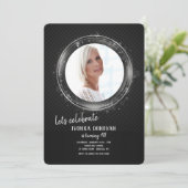 Silver Lijst Foto van Birthday Party - Uitnodiging (Staand voorkant)