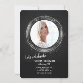 Silver Lijst Foto van Birthday Party - Uitnodiging (Voorkant)