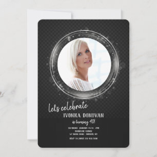 Silver Lijst Foto van Birthday Party - Uitnodiging