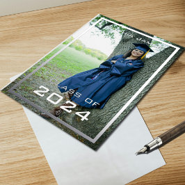 Silver lijst - klasse van 2024 folie uitnodiging