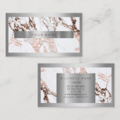 Silver Lijst Metal Stone Grey Marble Roos Copper Visitekaartje (Voorkant / Achterkant)