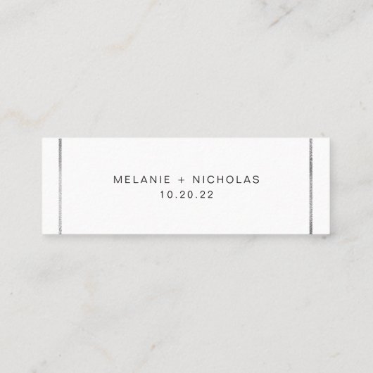 Silver Lijst trouwrsvp online minikaart Mini Visitekaartje (Achterkant)