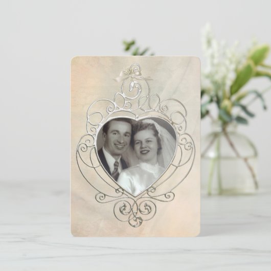  Silver Lijst Vow Renewal Kaart (Staand voorkant)