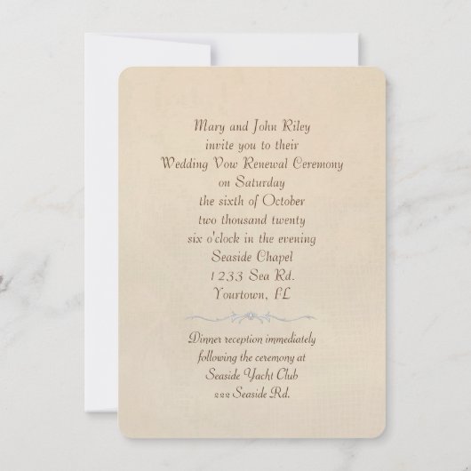  Silver Lijst Vow Renewal Kaart (Achterkant)