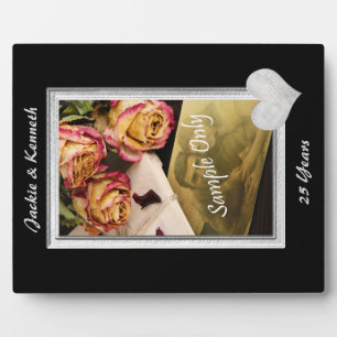 Silver Lijst Wedding Jubileum Sjabloon Fotoplaat