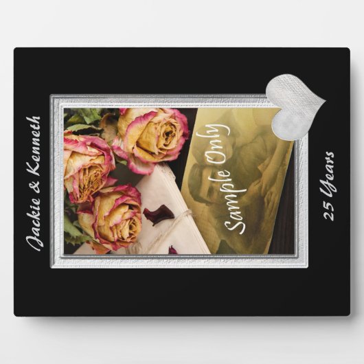 Silver Lijst Wedding Jubileum Sjabloon Fotoplaat (Voorkant)