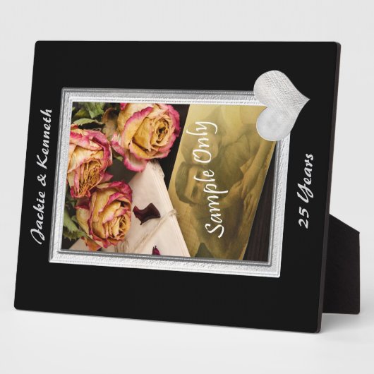 Silver Lijst Wedding Jubileum Sjabloon Fotoplaat (Zijkant)