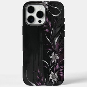 Silver Lila Dream Elegant bloemontwerp iPhone 16 Pro Max Hoesje