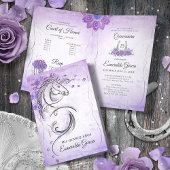 Silver Lila Lavender Charro Quinceanera Folded