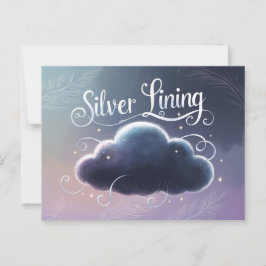 Silver Lining Wolke gemalt Briefkaart