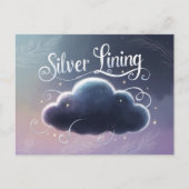 Silver Lining Wolke gemalt Briefkaart (Voorkant)
