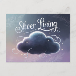 Silver Lining Wolke gemalt Briefkaart