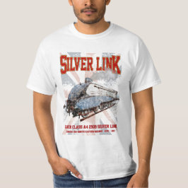 Silver Link LNER Class A4 2509 Locomotive UK flag T-shirt