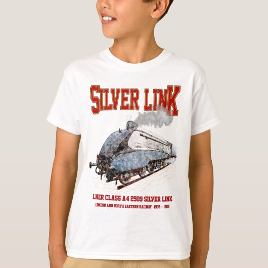 Silver Link - LNER Class A4 2509 Steam Train Loco T-shirt (Voorkant)