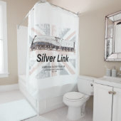 Silver Link LNER Class A4 Locomotive profile flag Douchegordijn (In situ)