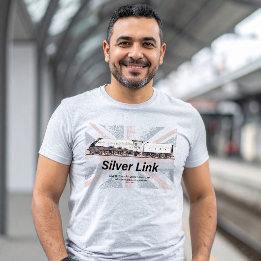 Silver Link LNER Class A4 Locomotive profile flag T-shirt