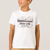 Silver Link LNER Class A4 Locomotive profile flag T-shirt (Voorkant)
