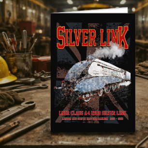 Silver Link LNER Klasse A4 2509 Locomotief UK vlag Bedankkaart