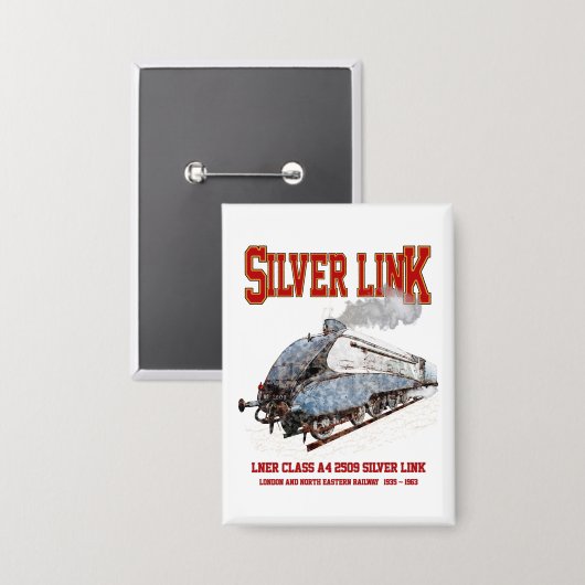 Silver Link - LNER Klasse A4 2509 Stoomtrein Locom Button (Voorkant / Achterkant)