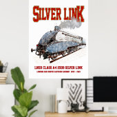 Silver Link - LNER Klasse A4 2509 Stoomtrein Locom Poster (Thuiskantoor)