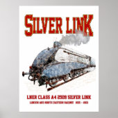 Silver Link - LNER Klasse A4 2509 Stoomtrein Locom Poster (Voorkant)