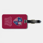 Silver Lion Coat of Arms Monogram Emblem Shield Bagagelabel (Achterkant horizontaal)