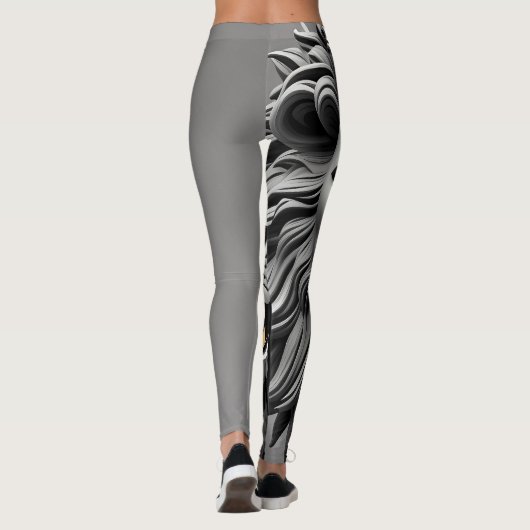 Silver Lions Head Design Leggings (Achterkant)