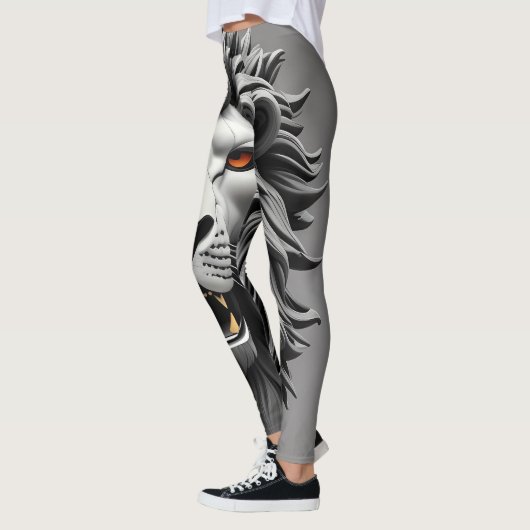 Silver Lions Head Design Leggings (Links)