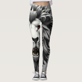 Silver Lions Head Design Leggings (Voorkant)